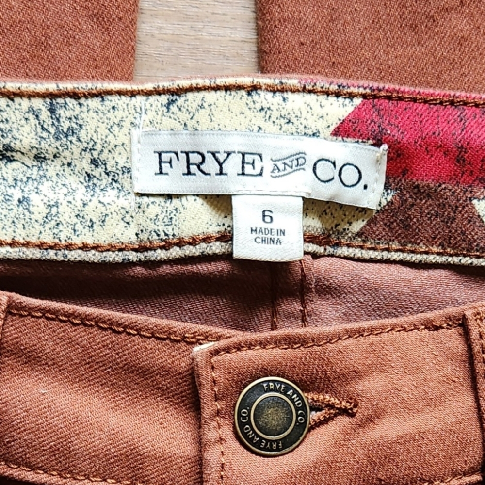 Frye and co women's jeans, size 6, color cognac - Picture 4 of 6